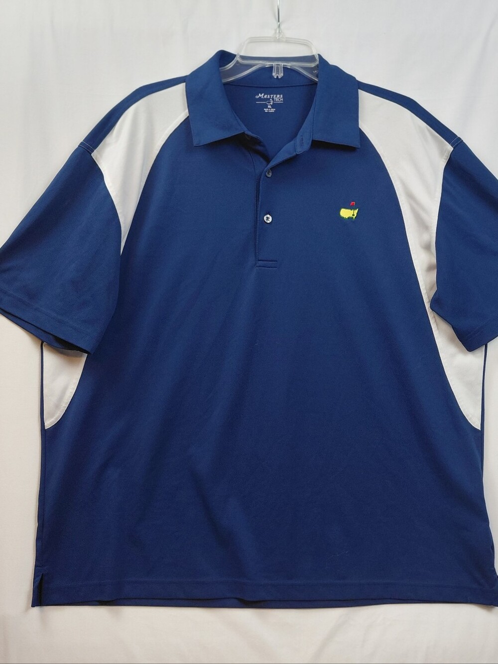 Masters Tech Polo Men's Size X Large Blue White Lightweight Golf